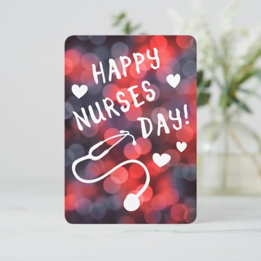 Tag der glücklichen Krankenschwestern Einladung (Stehend Vorderseite)