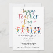 Tag der glücklichen Lehrerin Geburtstag Einladung (Vorderseite)