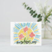 Tag der glücklichen Mama - Blume - Postkarte (Stehend Vorderseite)