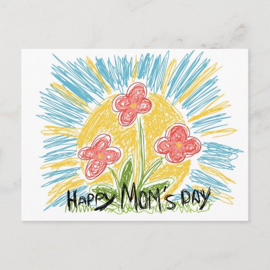 Tag der glücklichen Mama - Blume - Postkarte (Vorderseite)