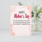 Tag der glücklichen Mutter Dankeskarte (Stehend Vorderseite)