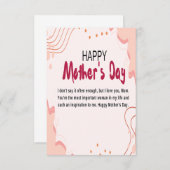 Tag der glücklichen Mutter Dankeskarte (Vorne/Hinten)