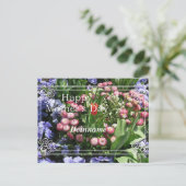 Tag der glücklichen Mütter, frühlingsblumen mit sc Postkarte (Stehend Vorderseite)