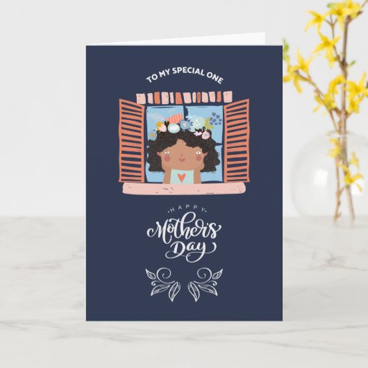 Tag der glücklichen Mütter Karte (Gelbe Blume)