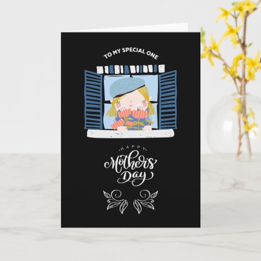 Tag der glücklichen Mütter Karte (Gelbe Blume)