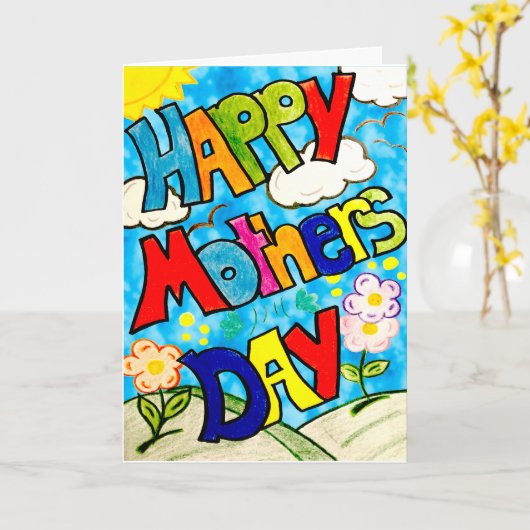 Tag der glücklichen Mütter Karte (Gelbe Blume)