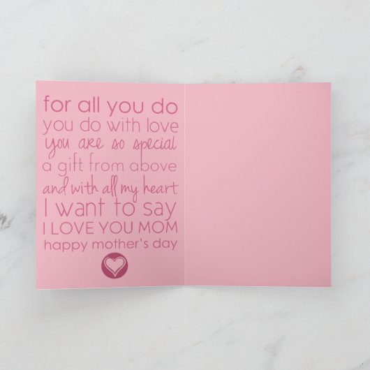 Tag der glücklichen Mütter Karte (Innenseite)