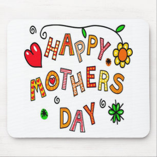 Tag der glücklichen Mütter mit bunten Farben Mousepad