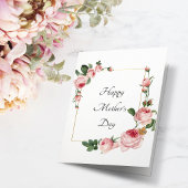 Tag der glücklichen Mütter mit rosa Rose Karte