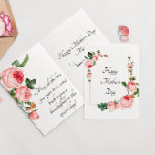 Tag der glücklichen Mütter mit rosa Rose Karte