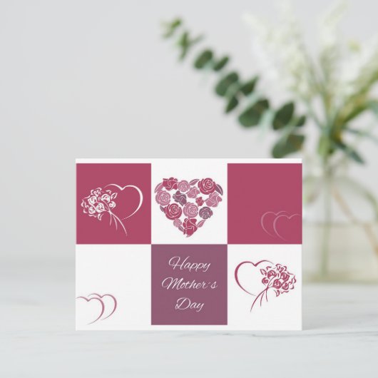 Tag der glücklichen Mütter Postkarte (Stehend Vorderseite)