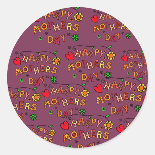 Tag der glücklichen Mütter Runder Aufkleber (Vorderseite)