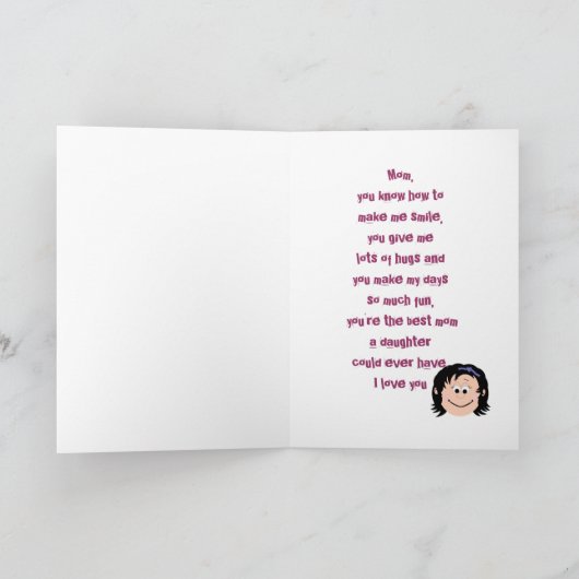 Tag der glücklichen Mütter (Tochter) Karte (Innenseite)
