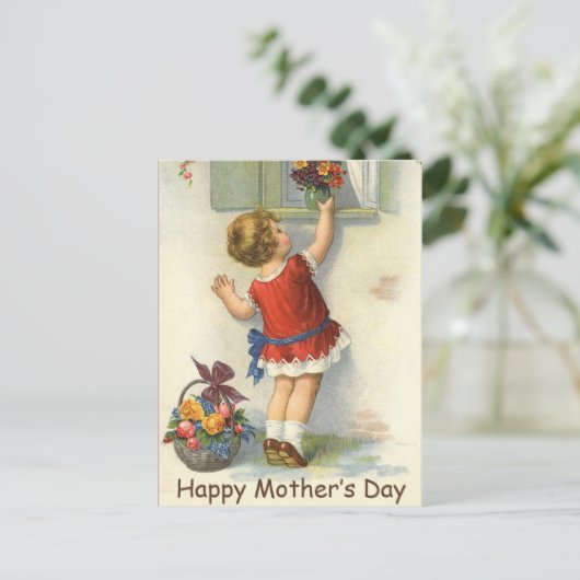 Tag der glücklichen Mütter - Vintag Postkarte (Stehend Vorderseite)