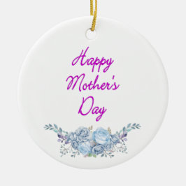 Tag der glücklichen Mutter weiß Keramik Ornament