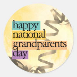 Tag der glücklichen nationalen Großeltern Runder Aufkleber
