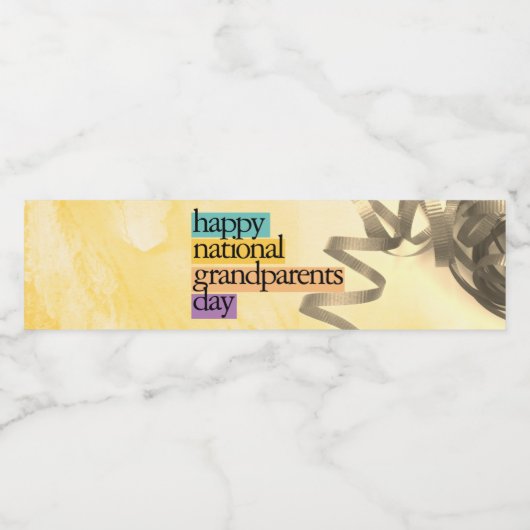 Tag der glücklichen nationalen Großeltern Wasserflaschenetikett (Einzelnes Label)