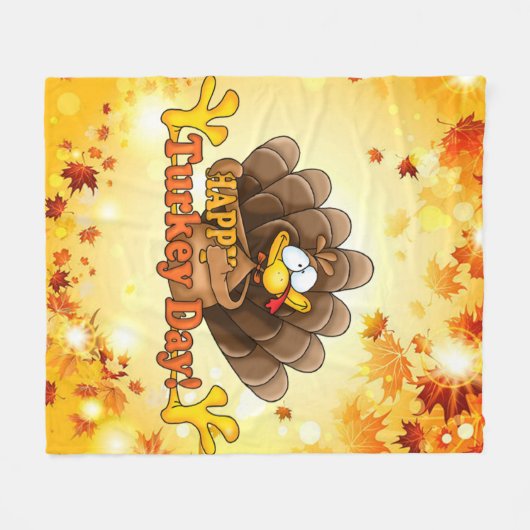 Tag der glücklichen Türkei Fleecedecke (Vorderseite (Horizontal))