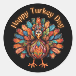 Tag der glücklichen Türkei Runder Aufkleber