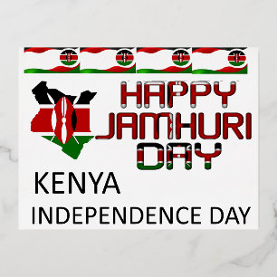 Tag der glücklichen Unabhängigkeit Kenia Jamhuri Folien Feiertagspostkarte