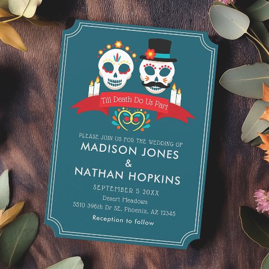 Tag der gotischen Hochzeit des toten Zuckerschlauc Einladung