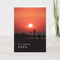 Tag der Großeltern Papa Angeln bei Sonnenuntergang