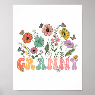 Tag der Großmutter Wildblume Floral W Poster