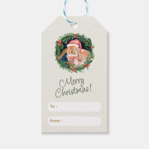 Tag der Grünen Weihnachtsgrün und Beige Geschenkanhänger