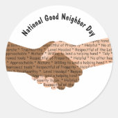 Tag der guten Nachbarschaft Runder Aufkleber (Vorderseite)
