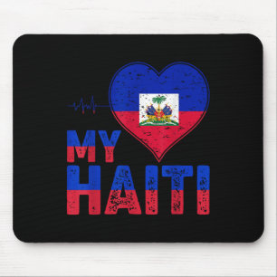 Tag der haitianischen Flagge Liebe Haiti Herz Hait Mousepad