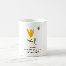 Tag der haitianischen Mutter : Blume und Biene im  Kaffeetasse