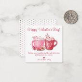 Tag der Happy Valentins, heißer Schokoladenpink Mitteilungskarte (Vorderseite/Rückseite Beispiel)