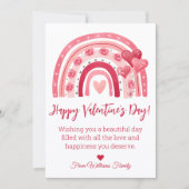 Tag der Happy Valentins, Rosa Regenbogenurlaub Mitteilungskarte (Vorderseite)