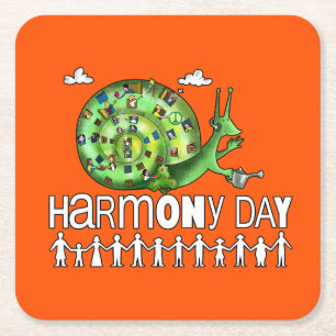 Tag der Harmonie Rechteckiger Pappuntersetzer