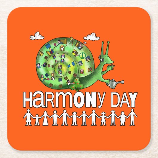 Tag der Harmonie Rechteckiger Pappuntersetzer (Vorderseite)