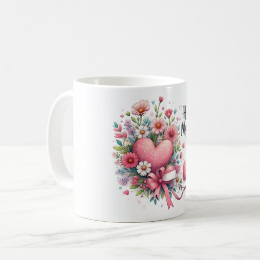 Tag der Herz- und Blumenmütter Kaffeetasse (Vorderseite Links)