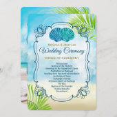 Tag der Hochzeit am Strand Programm (Vorne/Hinten)