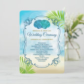 Tag der Hochzeit am Strand Programm (Stehend Vorderseite)