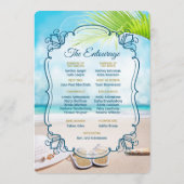 Tag der Hochzeit am Strand Programm (Rückseite)