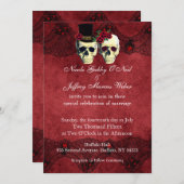 Tag der Hochzeit der Toten Schädelbräune Einladung (Vorne/Hinten)