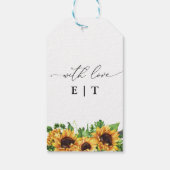 Tag der Hochzeit von Sonnenblumen Geschenkanhänger (Rückseite)