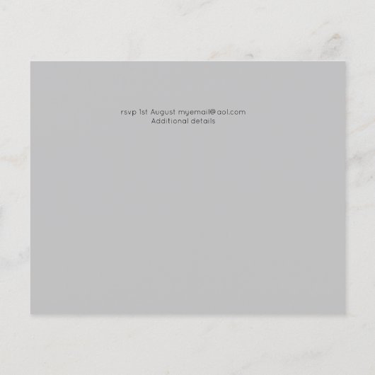 Tag der Hochzeit - Zeitliche Einladungen (Rückseite)