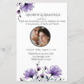 Tag der Hochzeitsfeier Foto & Blumen (Vorderseite)