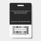 Tag der ID-Abzeichen Tag Abzeichen Schwarz Ausweis (Rückseite)