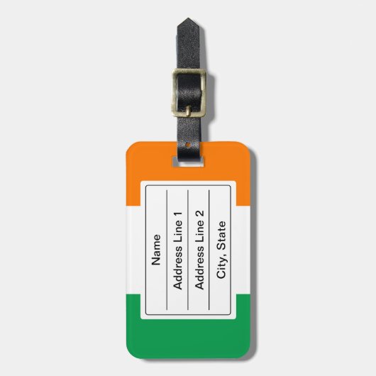 Tag der irischen Flagge Gepäckanhänger (Vorderseite vertikal)