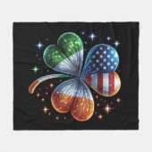 Tag der irischen Flagge ST PATRICKS Fleecedecke (Vorderseite (Horizontal))