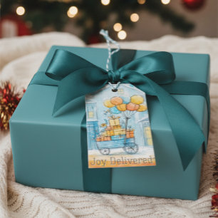 Tag der Joy Delivered Winter Holiday Geschenkanhänger