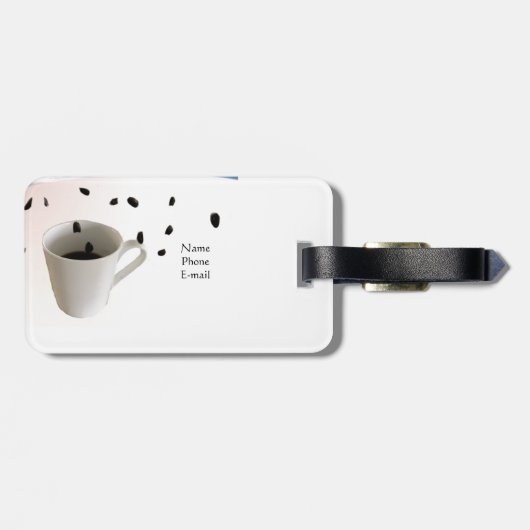 Tag der Kaffeezeit Gepäckanhänger (Rückseite horizontal)