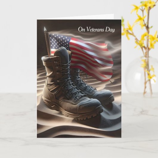 Tag der Kampfstiefel und Flaggenveteranen Karte (Gelbe Blume)