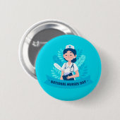 Tag der Krankenschwester / Woche der Krankenpflege Button (Vorne & Hinten)